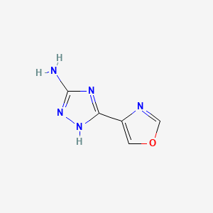 molecular formula C5H5N5O B13660416 5-Amino-3-(4-oxazolyl)-1H-1,2,4-triazole 