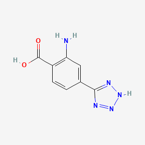 molecular formula C8H7N5O2 B1366049 2-amino-4-(1H-tetrazol-5-yl)benzoic acid CAS No. 872473-26-2