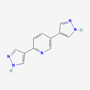 molecular formula C11H9N5 B13660490 2,5-Di(1H-pyrazol-4-yl)pyridine 