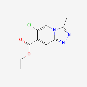 molecular formula C10H10ClN3O2 B13660524 Ethyl 6-Chloro-3-methyl-[1,2,4]triazolo[4,3-a]pyridine-7-carboxylate 