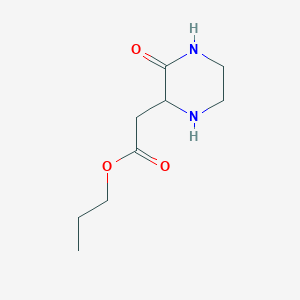 molecular formula C9H16N2O3 B1366056 Propyl 2-(3-oxopiperazin-2-yl)acetate CAS No. 90770-36-8
