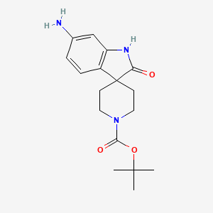 molecular formula C17H23N3O3 B13660568 tert-Butyl 6-amino-2-oxospiro[indoline-3,4'-piperidine]-1'-carboxylate 