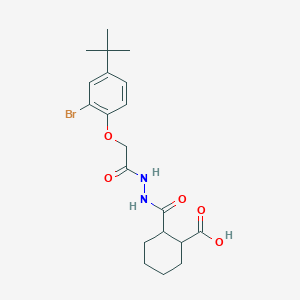 molecular formula C20H27BrN2O5 B1366057 2-({2-[(2-Bromo-4-tert-butylphenoxy)acetyl]hydrazino}carbonyl)cyclohexanecarboxylic acid 