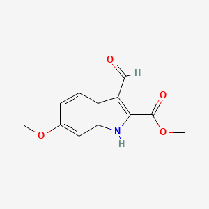 molecular formula C12H11NO4 B1366058 3-甲酰基-6-甲氧基-1H-吲哚-2-甲酸甲酯 CAS No. 379260-71-6
