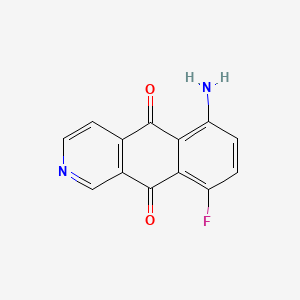 molecular formula C13H7FN2O2 B13660599 6-Amino-9-fluorobenzo[g]isoquinoline-5,10-dione 
