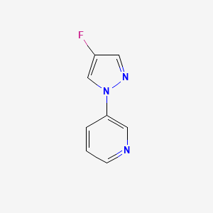 molecular formula C8H6FN3 B13660604 3-(4-fluoro-1H-pyrazol-1-yl)pyridine 