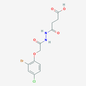 molecular formula C12H12BrClN2O5 B1366063 4-{2-[(2-Bromo-4-chlorophenoxy)acetyl]hydrazinyl}-4-oxobutanoic acid 