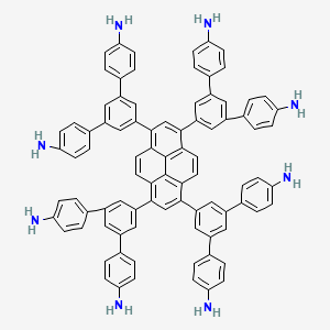 molecular formula C88H66N8 B13660635 4-[3-(4-aminophenyl)-5-[3,6,8-tris[3,5-bis(4-aminophenyl)phenyl]pyren-1-yl]phenyl]aniline 