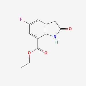 molecular formula C11H10FNO3 B13660640 Ethyl 5-fluoro-2-oxoindoline-7-carboxylate 