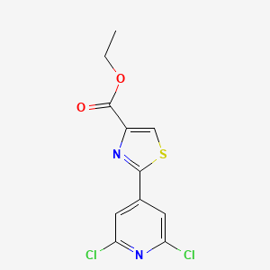 molecular formula C11H8Cl2N2O2S B13660645 Ethyl 2-(2,6-Dichloropyridin-4-yl)thiazole-4-carboxylate 