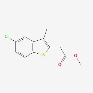 molecular formula C12H11ClO2S B13660687 Methyl 2-(5-chloro-3-methylbenzo[b]thiophen-2-yl)acetate 