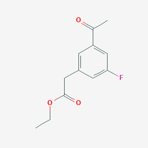 molecular formula C12H13FO3 B13660696 Ethyl 2-(3-acetyl-5-fluorophenyl)acetate 