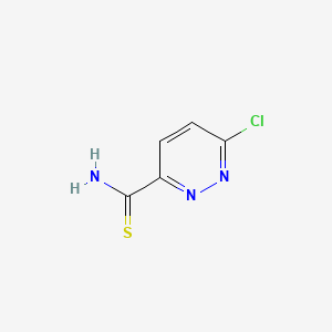 molecular formula C5H4ClN3S B13660717 6-Chloropyridazine-3-carbothioamide 