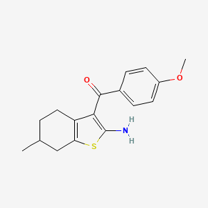 molecular formula C17H19NO2S B1366073 3-(4-Methoxybenzoyl)-6-methyl-4,5,6,7-tetrahydro-1-benzothiophen-2-amine 