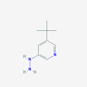 molecular formula C9H15N3 B13660757 3-(Tert-butyl)-5-hydrazinylpyridine 