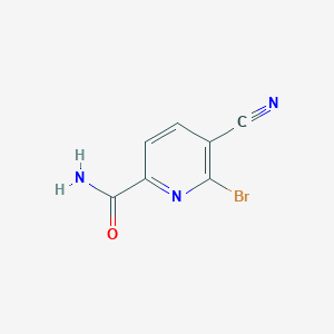 molecular formula C7H4BrN3O B13660799 6-Bromo-5-cyanopicolinamide 
