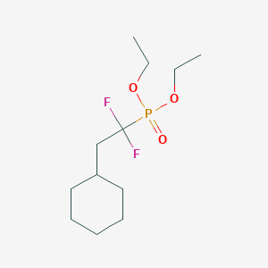 molecular formula C12H23F2O3P B136608 (2-Diethoxyphosphoryl-2,2-difluoroethyl)cyclohexane CAS No. 141642-62-8
