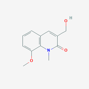 molecular formula C12H13NO3 B1366082 3-(Hydroxymethyl)-8-methoxy-1-methylquinolin-2-one 
