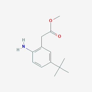 molecular formula C13H19NO2 B13660923 Methyl 2-(2-amino-5-(tert-butyl)phenyl)acetate 