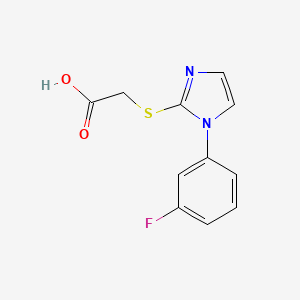 molecular formula C11H9FN2O2S B1366098 ([1-(3-Fluorophenyl)-1h-imidazol-2-yl]thio)acetic acid CAS No. 851879-33-9