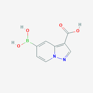 molecular formula C8H7BN2O4 B13661041 5-Boronopyrazolo[1,5-a]pyridine-3-carboxylic acid 
