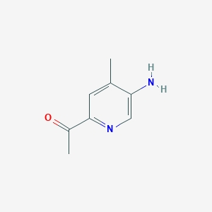 molecular formula C8H10N2O B13661046 1-(5-Amino-4-methylpyridin-2-yl)ethanone 