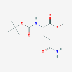 molecular formula C11H20N2O5 B13661084 Methyl 5-amino-2-[(2-methylpropan-2-yl)oxycarbonylamino]-5-oxopentanoate 