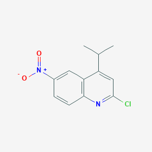 molecular formula C12H11ClN2O2 B13661097 2-Chloro-4-isopropyl-6-nitroquinoline 