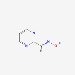 molecular formula C5H5N3O B13661109 N-(pyrimidin-2-ylmethylidene)hydroxylamine 