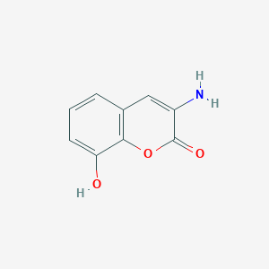 molecular formula C9H7NO3 B13661146 3-Amino-8-hydroxy-2H-chromen-2-one 