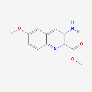 molecular formula C12H12N2O3 B13661153 Methyl 3-amino-6-methoxyquinoline-2-carboxylate 