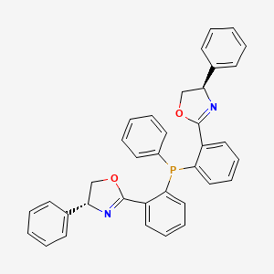 molecular formula C36H29N2O2P B13661157 (4R,4'R)-2,2'-((Phenylphosphanediyl)bis(2,1-phenylene))bis(4-phenyl-4,5-dihydrooxazole) 