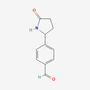 molecular formula C11H11NO2 B13661167 4-(5-Oxopyrrolidin-2-yl)benzaldehyde 