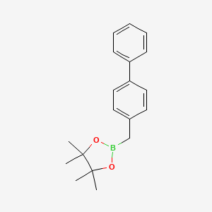 molecular formula C19H23BO2 B13661185 2-(Biphenyl-4-ylmethyl)-4,4,5,5-tetramethyl-1,3,2-dioxaborolane 