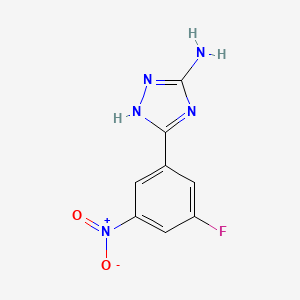 molecular formula C8H6FN5O2 B13661195 5-Amino-3-(3-fluoro-5-nitrophenyl)-1H-1,2,4-triazole 