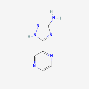 molecular formula C6H6N6 B13661207 5-pyrazin-2-yl-1H-1,2,4-triazol-3-amine 