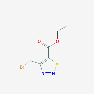 molecular formula C6H7BrN2O2S B13661217 Ethyl 4-(bromomethyl)-1,2,3-thiadiazole-5-carboxylate 