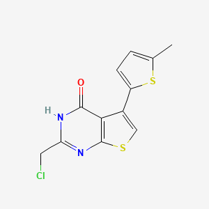 molecular formula C12H9ClN2OS2 B1366126 2-(chloromethyl)-5-(5-methylthiophen-2-yl)-3H,4H-thieno[2,3-d]pyrimidin-4-one 