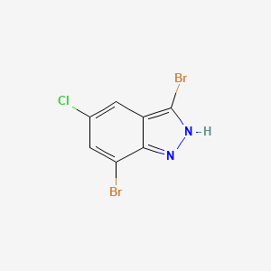 molecular formula C7H3Br2ClN2 B13661261 3,7-Dibromo-5-chloro-1H-indazole 