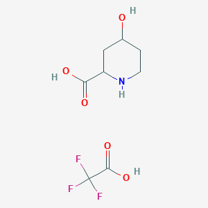 molecular formula C8H12F3NO5 B13661270 4-hydroxypiperidine-2-carboxylic acid;2,2,2-trifluoroacetic acid 