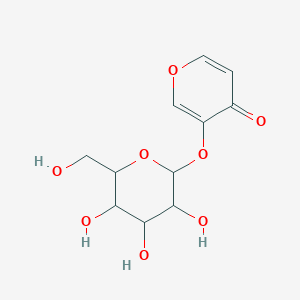 molecular formula C11H14O8 B13661381 3-[3,4,5-Trihydroxy-6-(hydroxymethyl)oxan-2-yl]oxypyran-4-one 