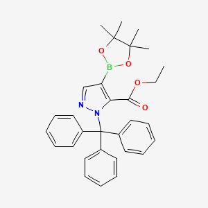 molecular formula C31H33BN2O4 B13661414 Ethyl 4-(4,4,5,5-tetramethyl-1,3,2-dioxaborolan-2-yl)-1-trityl-1H-pyrazole-5-carboxylate 