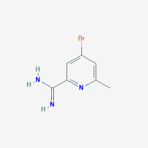molecular formula C7H8BrN3 B13661427 4-Bromo-6-methylpicolinimidamide 