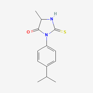 molecular formula C13H16N2OS B1366144 4-methyl-1-[4-(propan-2-yl)phenyl]-2-sulfanyl-4,5-dihydro-1H-imidazol-5-one 