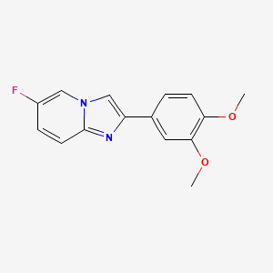 molecular formula C15H13FN2O2 B13661506 2-(3,4-Dimethoxyphenyl)-6-fluoroimidazo[1,2-a]pyridine 