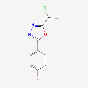 molecular formula C10H8ClFN2O B1366152 2-(1-Chloroethyl)-5-(4-fluorophenyl)-1,3,4-oxadiazole 