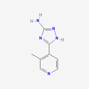 molecular formula C8H9N5 B13661546 5-Amino-3-(3-methyl-4-pyridyl)-1H-1,2,4-triazole 