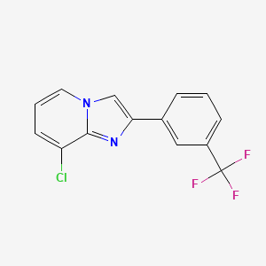 molecular formula C14H8ClF3N2 B13661565 8-Chloro-2-[3-(trifluoromethyl)phenyl]imidazo[1,2-a]pyridine 