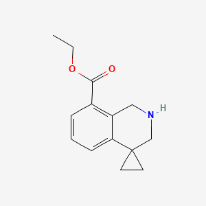 molecular formula C14H17NO2 B13661648 Ethyl 2',3'-dihydro-1'H-spiro[cyclopropane-1,4'-isoquinoline]-8'-carboxylate 