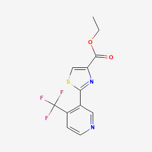molecular formula C12H9F3N2O2S B13661656 Ethyl 2-[4-(Trifluoromethyl)-3-pyridyl]thiazole-4-carboxylate 